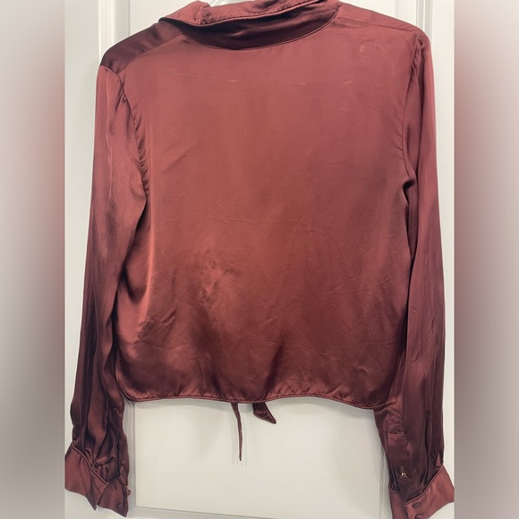 Wilfred tie-front satin blouse in US XS - Picture 2 of 15